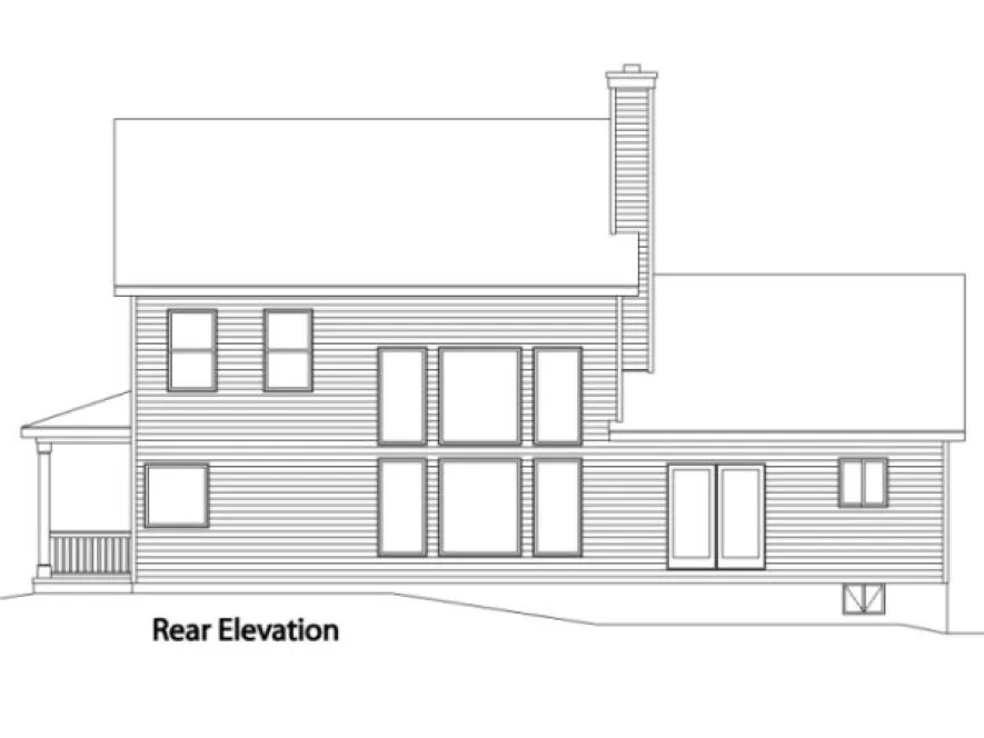 Rear Elevation for House Plan #418152