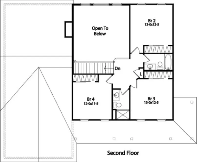 Second Floor Plan for House Plan #418152