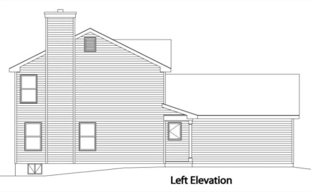 Left Elevation for House Plan #419152