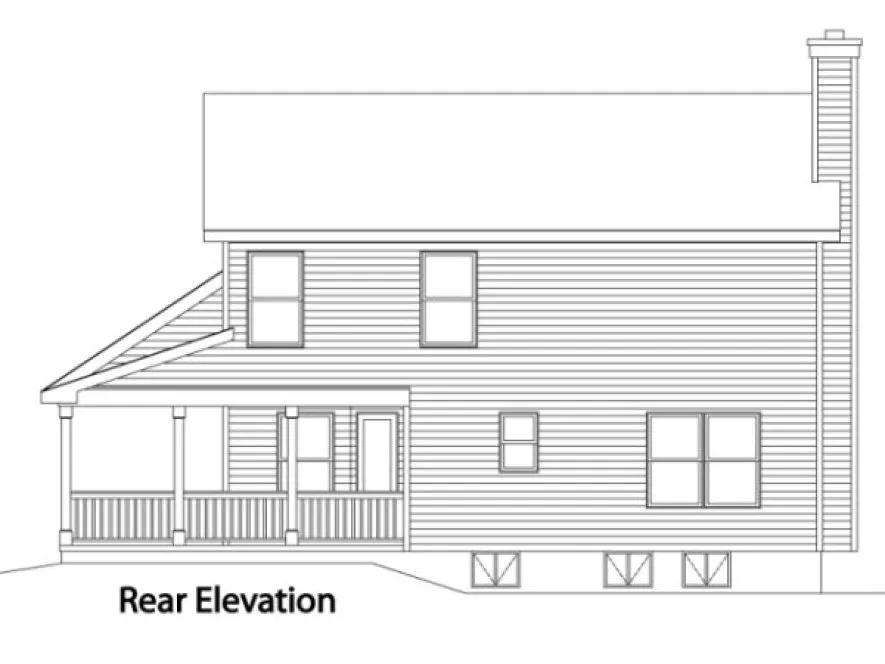 Rear Elevation for House Plan #419152