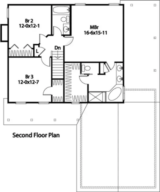 Second Floor Plan for House Plan #419152