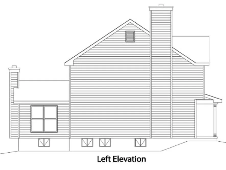 Left Elevation for House Plan #410252