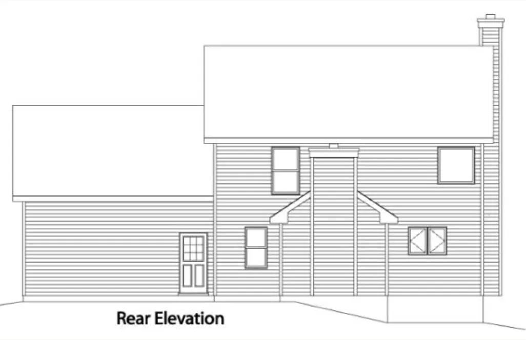 Rear Elevation for House Plan #410252