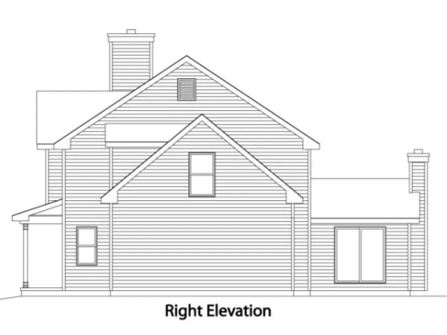 Right Elevation for House Plan #410252
