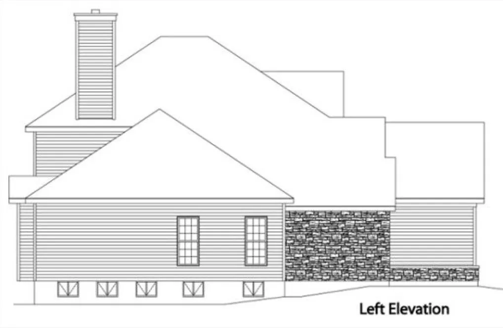 Left Elevation for House Plan #412252