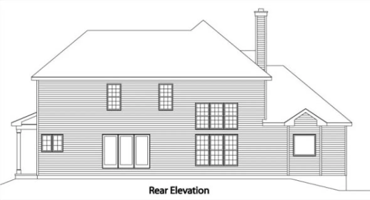 Rear Elevation for House Plan #412252