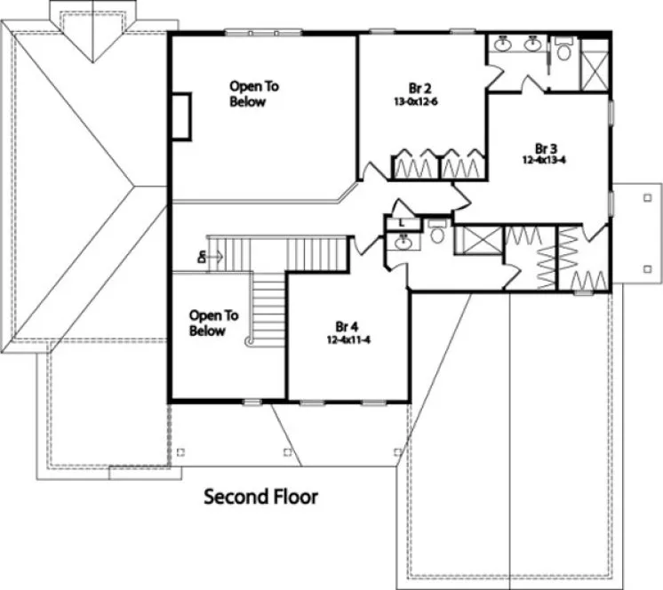 Second Floor Plan for House Plan #412252