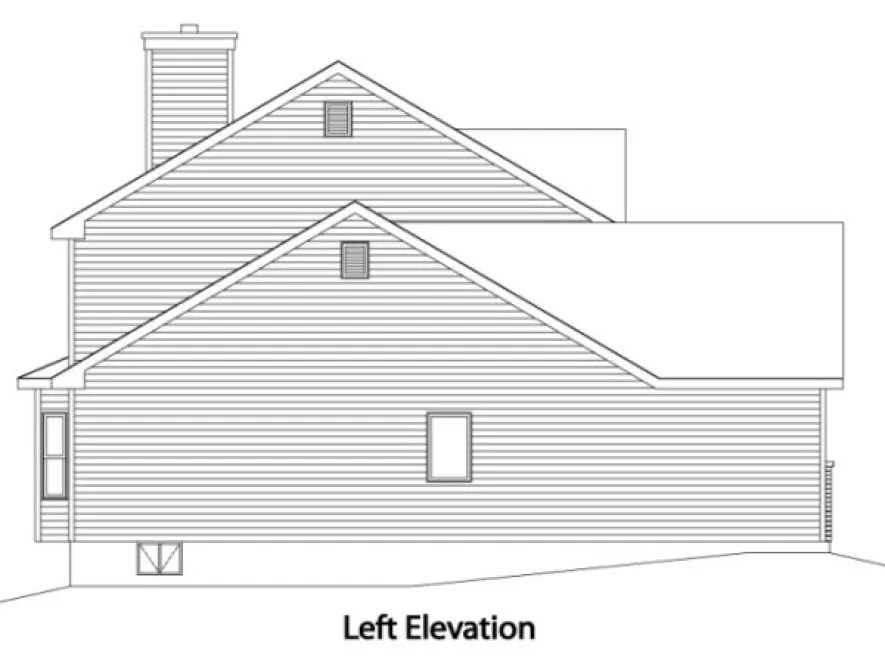 Left Elevation for House Plan #414252