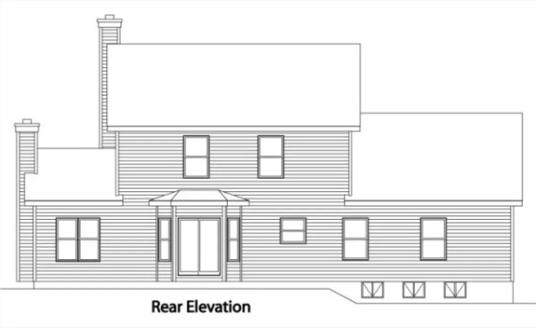 Rear Elevation for House Plan #414252