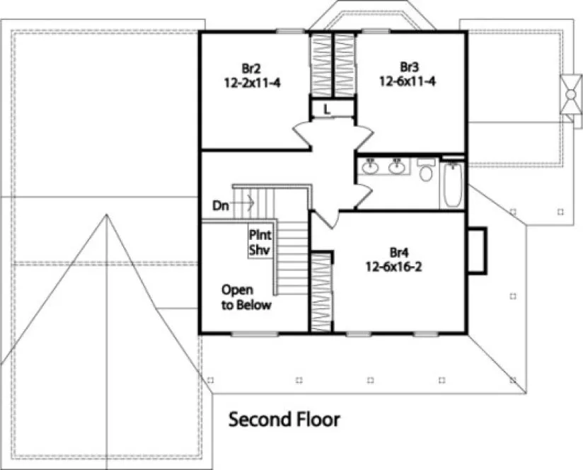 Second Floor Plan for House Plan #414252