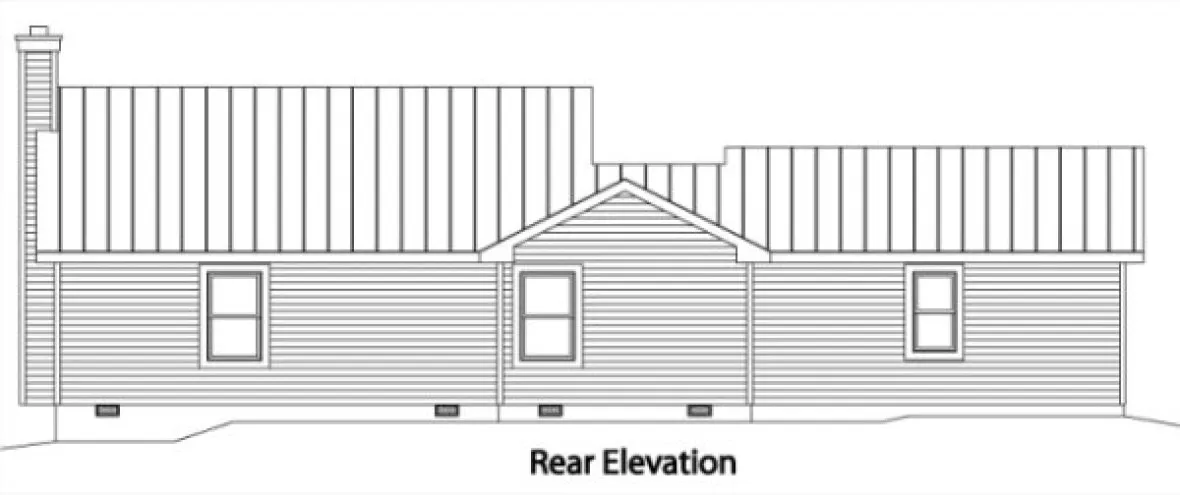 Rear Elevation for House Plan #416252