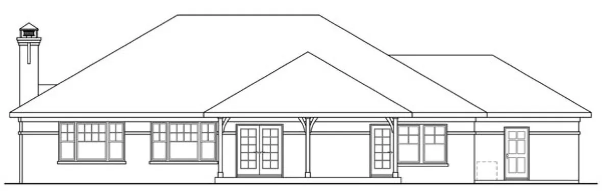Rear Elevation for House Plan #345251