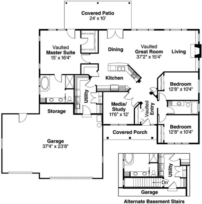 Main Floor Plan for House Plan #345251