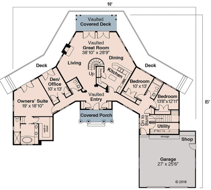 Main Floor Plan for House Plan #346251