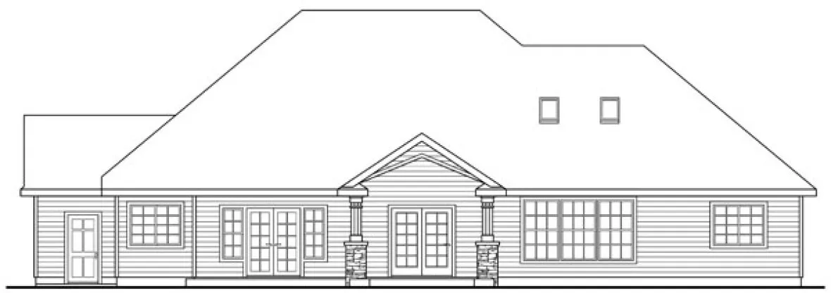 Rear Elevation for House Plan #340351