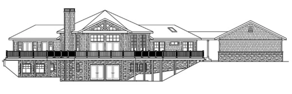 Rear Elevation for House Plan #342351