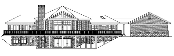 Rear Elevation for House Plan #342351