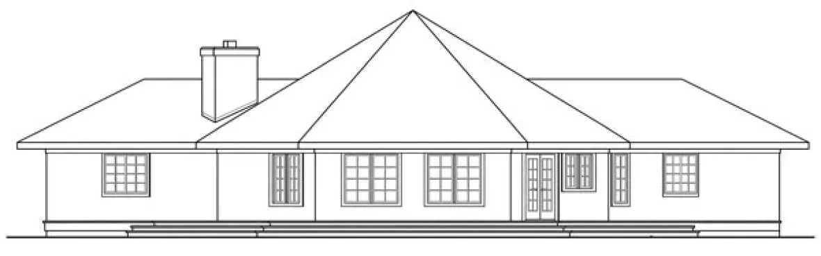 Rear Elevation for House Plan #343351