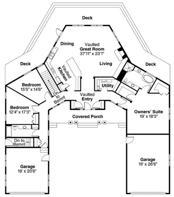 Main Floor Plan for House Plan #343351