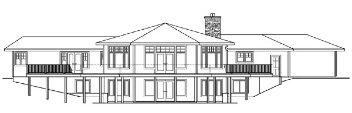 Rear Elevation for House Plan #346351
