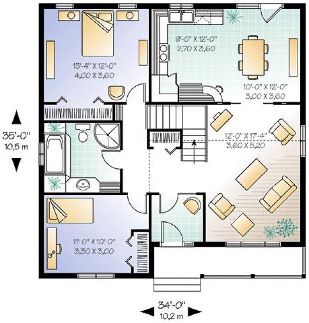 Main Floor Plan for House Plan #141514