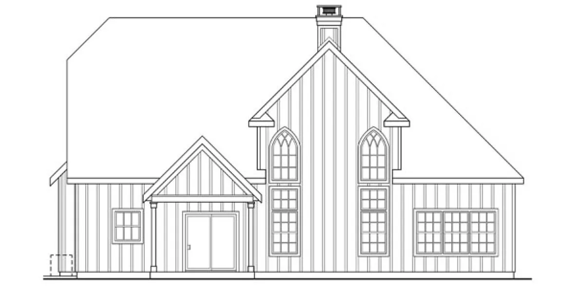 Rear Elevation for House Plan #340451