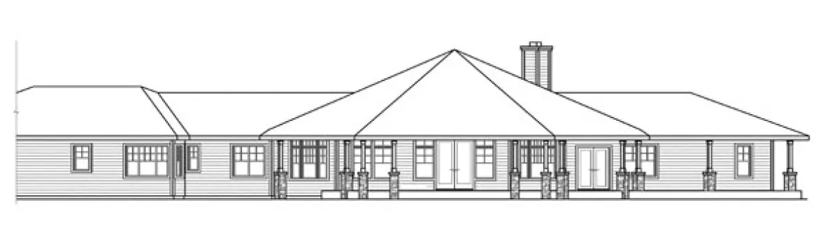 Rear Elevation for House Plan #342451