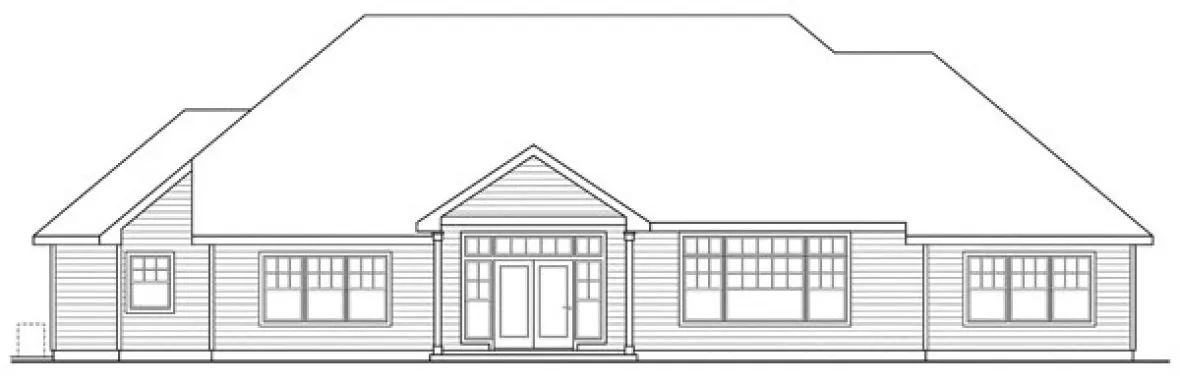 Rear Elevation for House Plan #340551