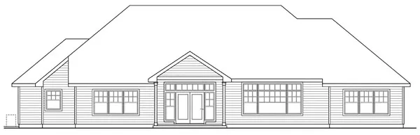 Rear Elevation for House Plan #340551