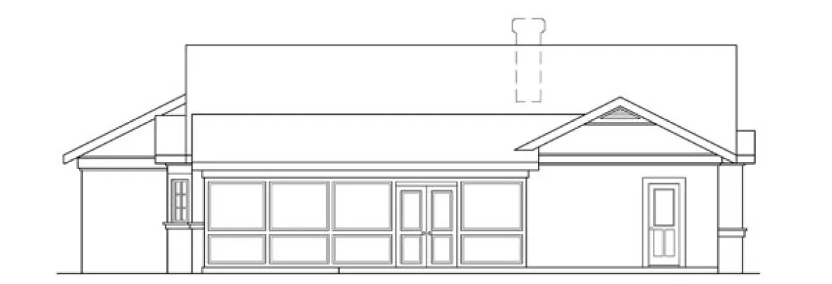 Rear Elevation for House Plan #342011