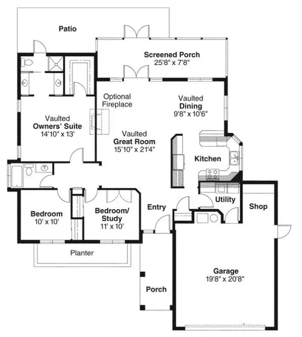 Main Floor Plan for House Plan #342011