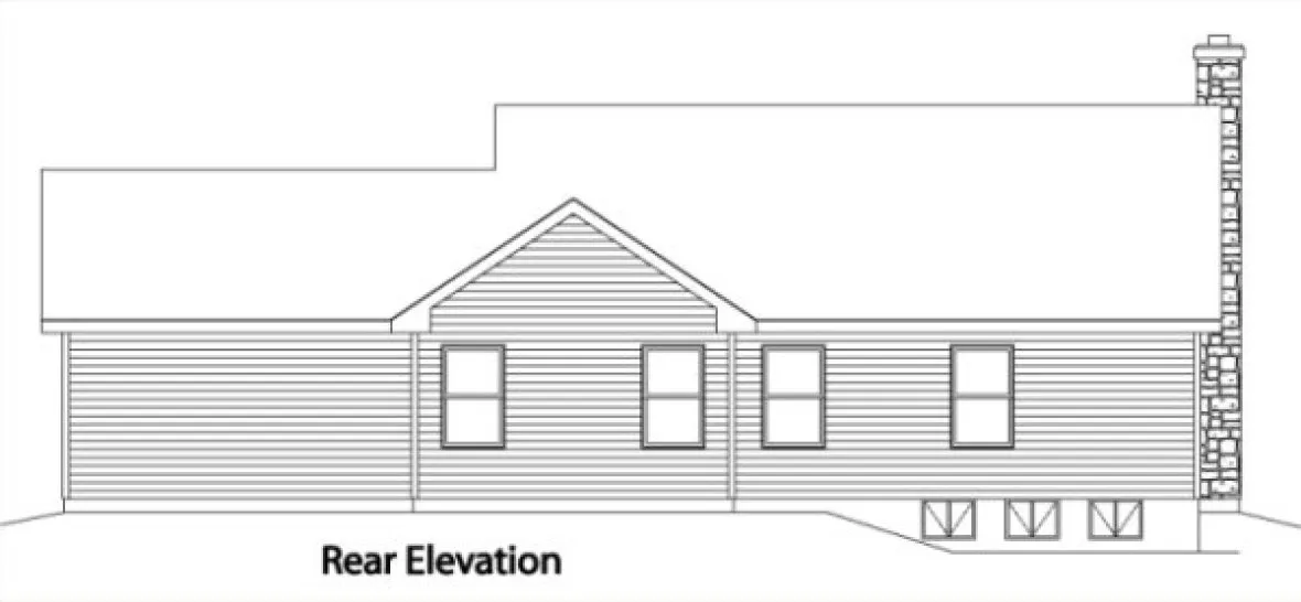 Rear Elevation for House Plan #418252