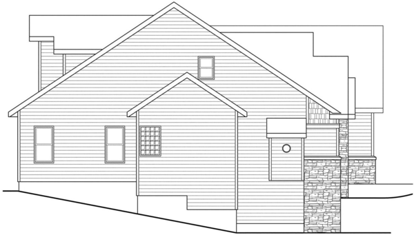 Left Elevation for House Plan #341551