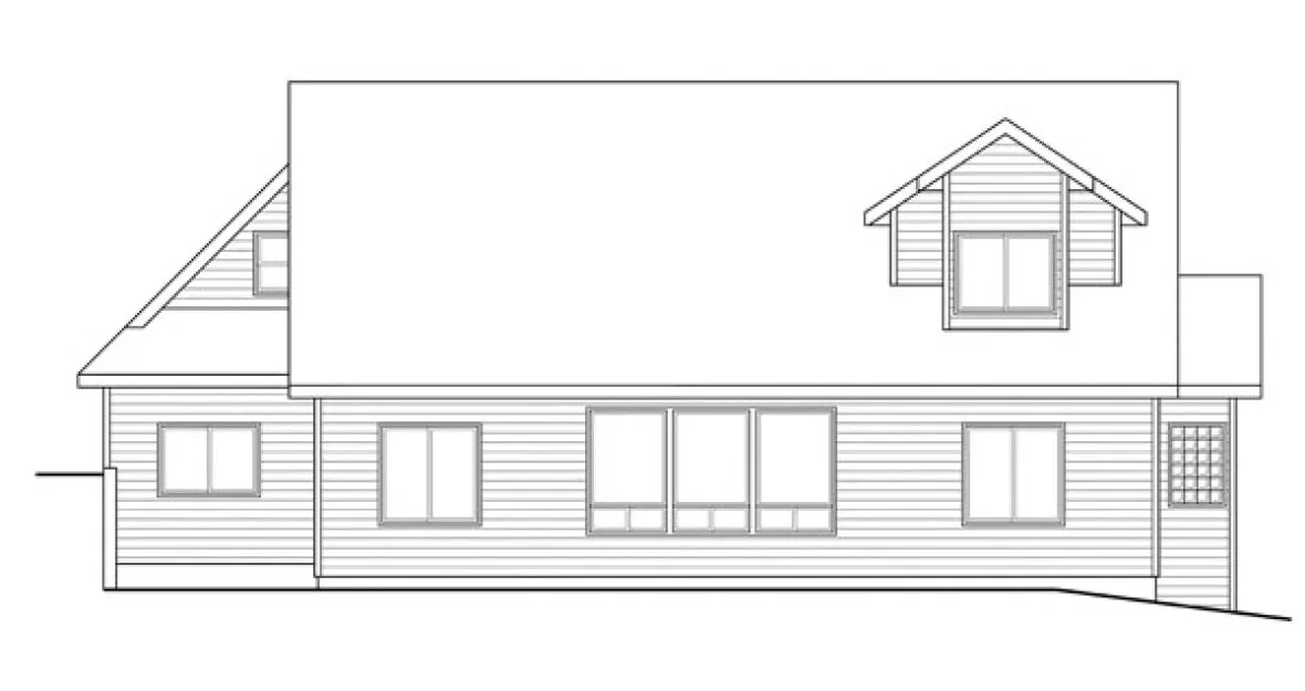 Rear Elevation for House Plan #341551