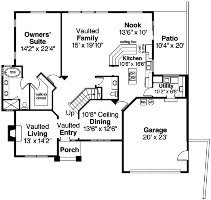 Main Floor Plan for House Plan #341551