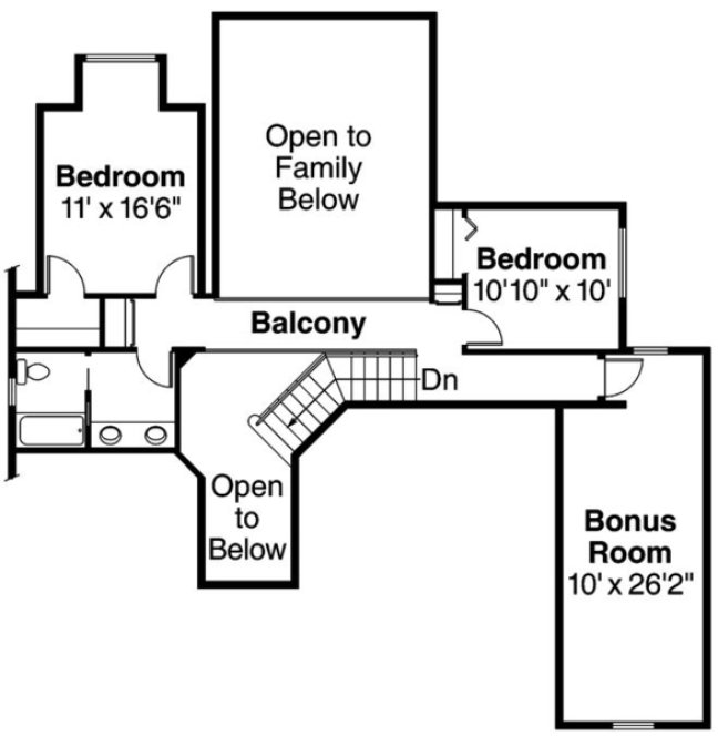 Second Floor Plan for House Plan #341551