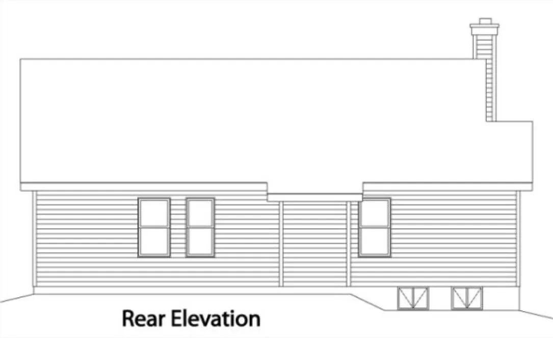 Rear Elevation for House Plan #419252