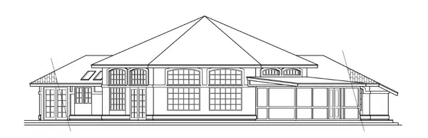 Rear Elevation for House Plan #345011