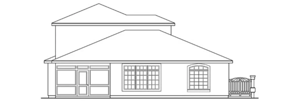 Rear Elevation for House Plan #349201