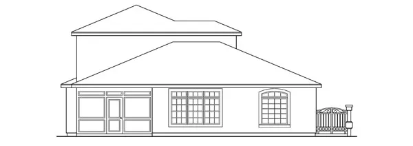 Rear Elevation for House Plan #349201