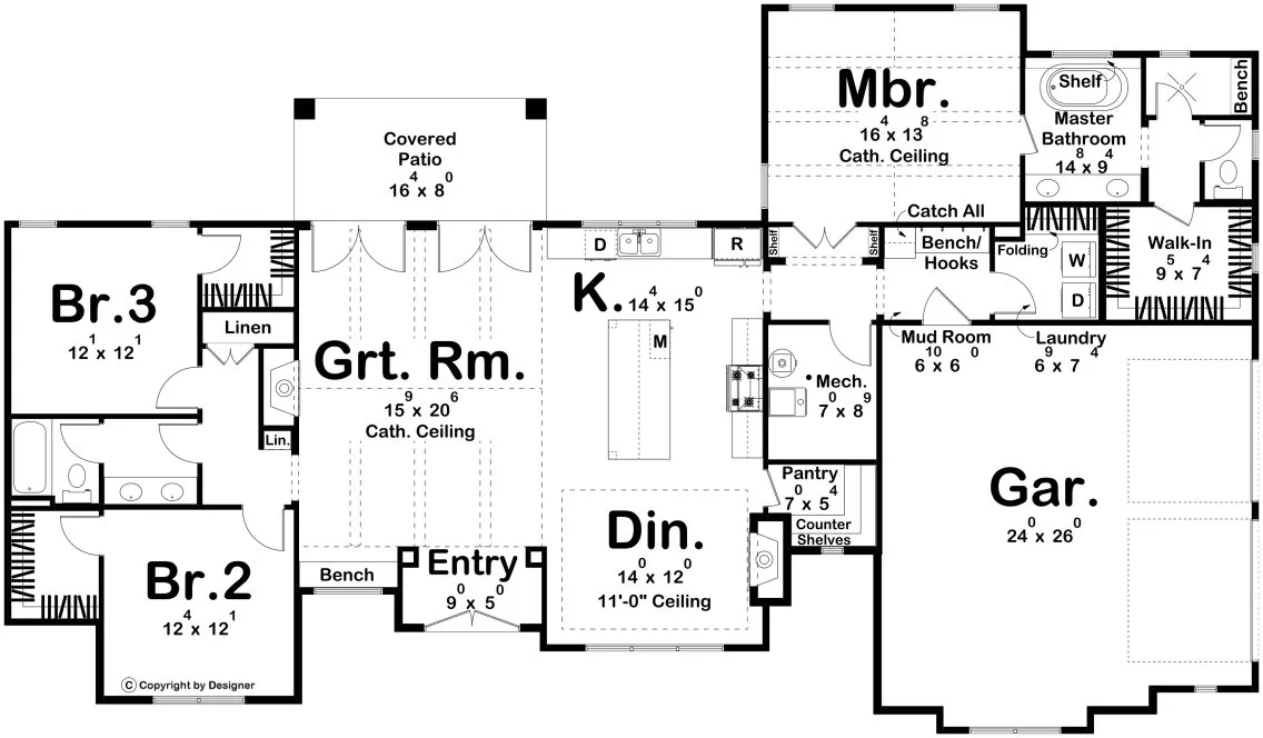 Main Floor Plan for House Plan #708202