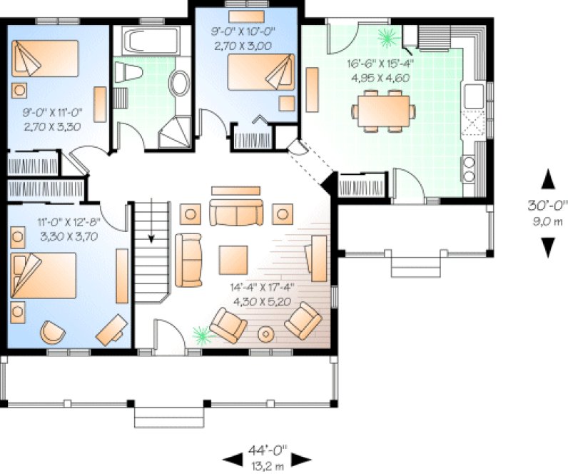 Main Floor Plan for House Plan #141612
