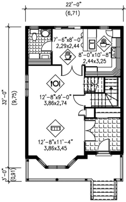 Main Floor Plan for House Plan #174393