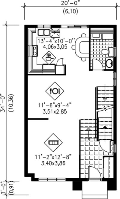 Main Floor Plan for House Plan #174293