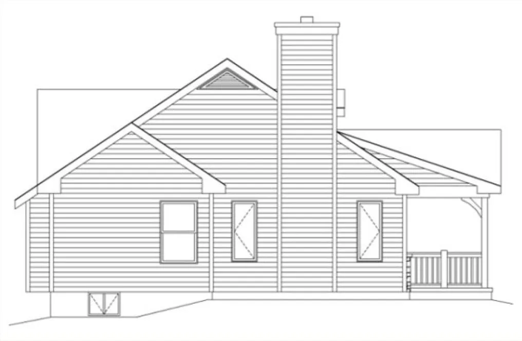 Left Elevation for House Plan #411352