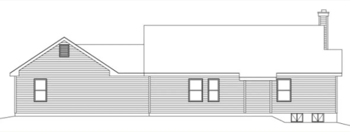 Rear Elevation for House Plan #411352