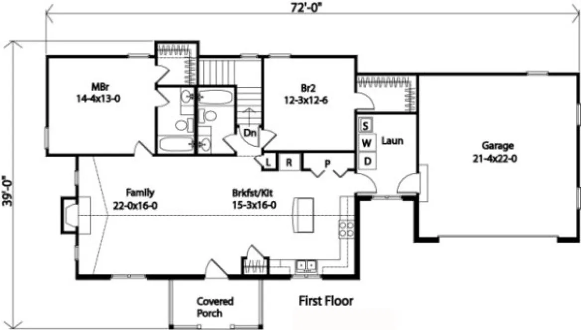 Main Floor Plan for House Plan #411352