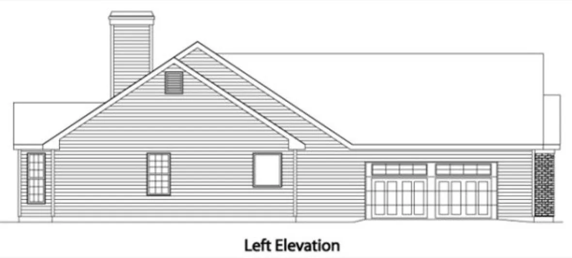 Left Elevation for House Plan #412352