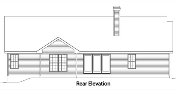 Rear Elevation for House Plan #412352
