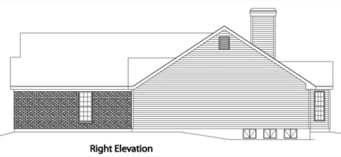 Right Elevation for House Plan #412352